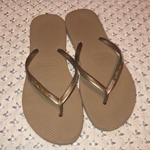 Havaianas Gold Flip Flops